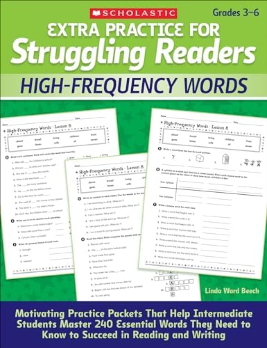 Extra Practice for Struggling Readers: High-Frequency Words: Motivating Practice Packets That Help Intermediate Students Mast