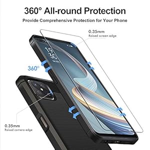 iVoler Cover per Oppo Reno4 Z 5G / Oppo Reno 4Z 5G con 3 Pezzi Pellicola Vetro Temperato, Fibra di Carbonio Nero… - immagine 5