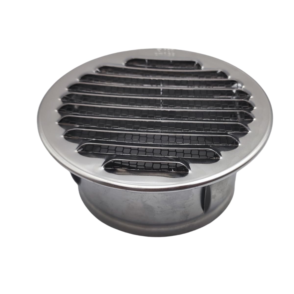 TEKLiNe Ventilation Grille Aluminium Round Diameter 100 mm with Ventilation Mesh Insect Protection System Home Air Ventilation Grille Diameter 10 cm Round Aluminium