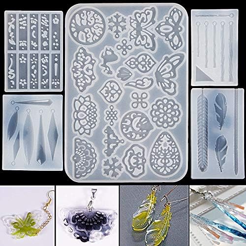 Suprosper イヤリングモールド シリコンモールド レジン ピアス 中国風 古風 48種類 エポキシ樹脂 アロマストーン 手作り 石鹸 キャンドル 樹脂 粘土 抜き型 菱形 蝶 扇子