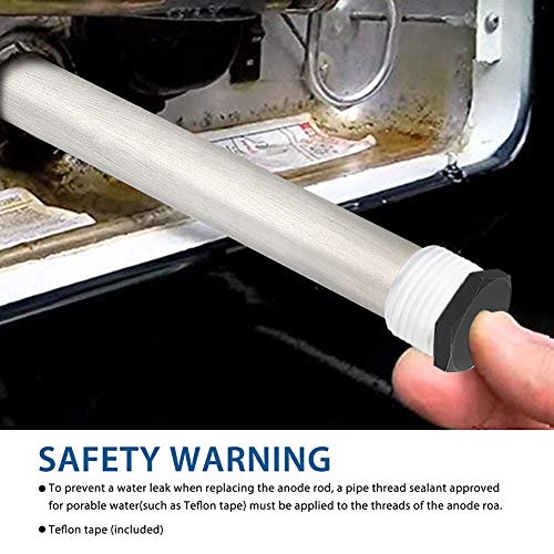 Magnesium Anode Rod for RV Water Heater, Isingo RV Anode Rod for Suburban and Mor-Flo Water Heaters Tank - 3/4"NPT Threads 9.25 Length (2 Pack,Teflon Tape included)