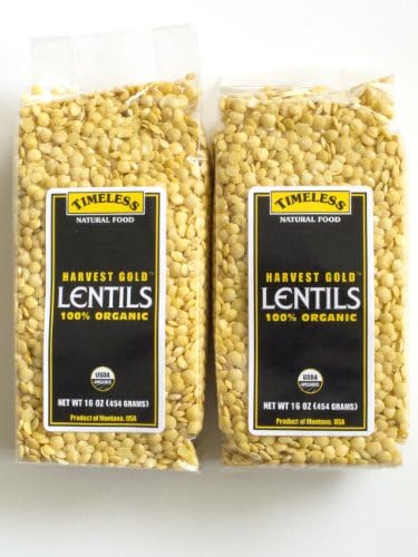 Certified 100% Organic Harvest Gold Lentils Montana 16 oz each (2 Pack)USDA Organic
