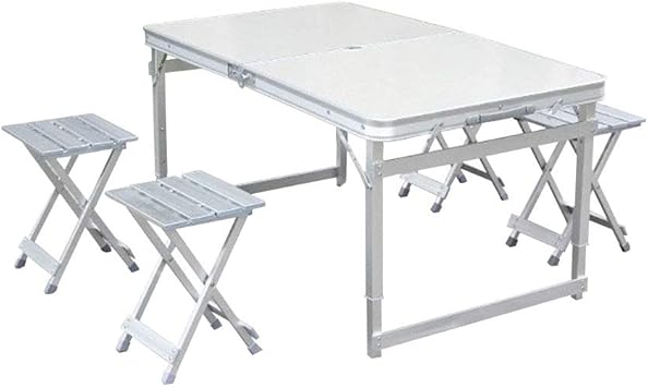 Amazon アルミ製 軽量 折りたたみ アウトドア キャンプ q テーブル1個 椅子4個セット テーブル チェア セット St Outdoor テーブル チェアセット