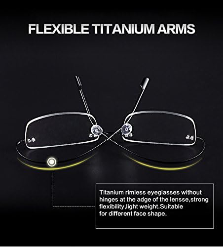 Bertha Titanium Alloy Flexible Lightweight Rimless Frame Prescription Eyeglasses 105