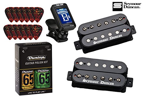 Seymour Duncan Black Winter Matched HB Pickup Set with True Tune Tuner, Dunlop Care Kit, Fender Picks 11102-92-B