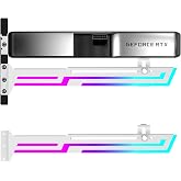 NVRADCHUA RGB GPU Support Bracket, GPU Brace Support, 5V 3Pin addressable GPU Holder, Built-in ARGB, Adjustable Length and Height (White)