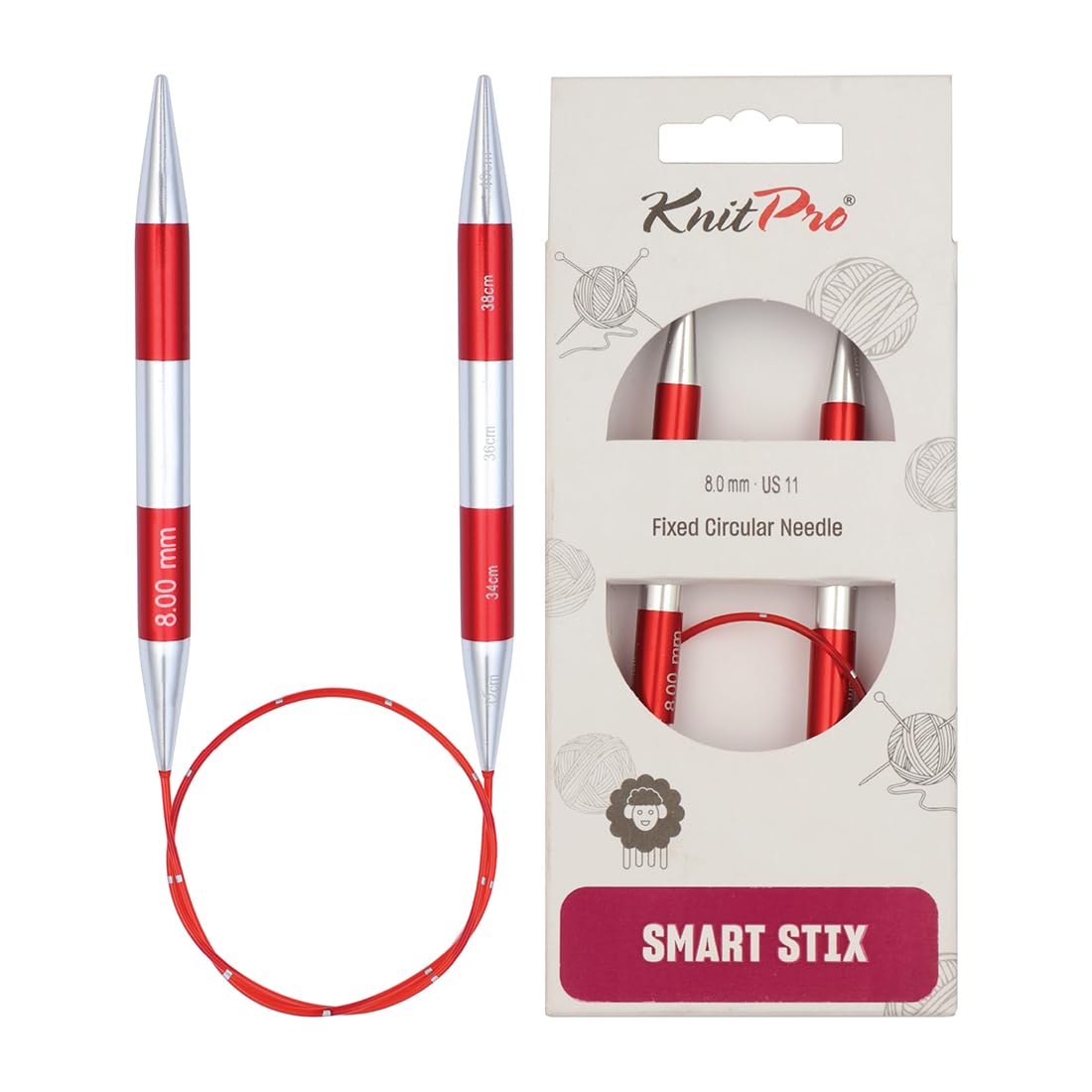 KnitPro Smartstix Fixed Circular Needles 16" (40cm) | 8.00mm — image 1