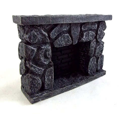Dollhouse Miniature Rustic Fieldstone Fireplace