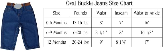buckle jeans size chart