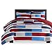 Mi Zone Kids Cozy Set, Casual Modern Design, All Season Teen Bedding Coverlet Bedspread, Decorative Pillow, Boys Bedroom Décor, Twin/Twin XL, Navy/Red Quilt