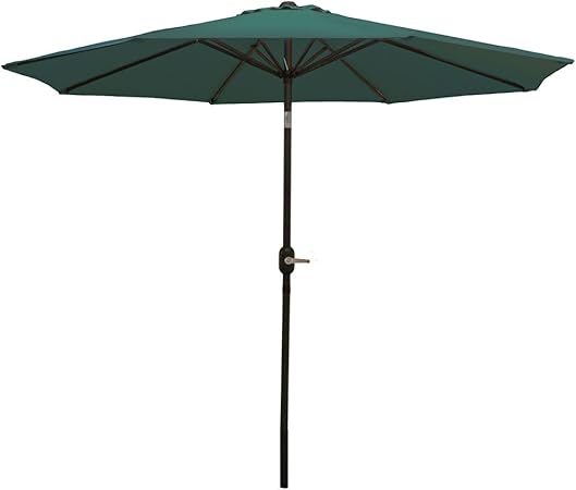 Amazon Com Sunnydaze 9 Foot Outdoor Patio Umbrella Push Button Tilt Crank Patio Table Umbrella Aluminum Pole Polyester Shade Canopy Green Garden Outdoor