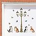Cat And Butterfly with Lamppost Colorful Garage Door Magnets - 15 Pc Set