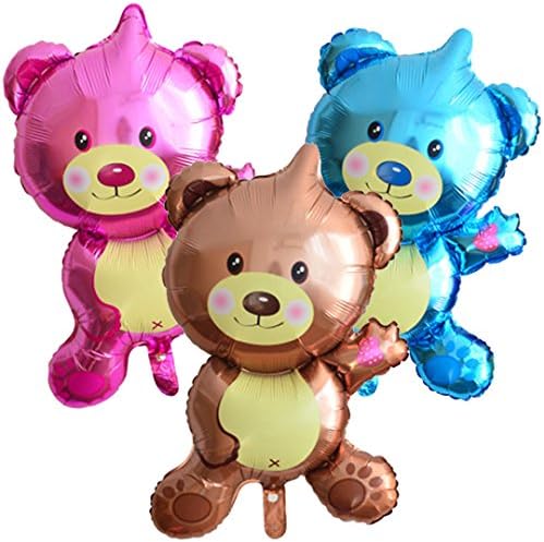 Ariley Chevaliers Balloons 3pcs 18.1 X 10.6 Inches Birthday Party Children Baby Shower Wedding Decoration Cute Bear Party Supplies Foil Balloons 2 Pack