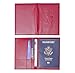 Genuine Leather USA Great Seal Passport Wallet, Case, Holder, Cover (Rusty Red)