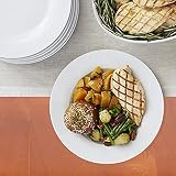 Amazon Basics 6-Piece White Dinner Plate Set 10.5 inches Porcelain BPA-free view 7
