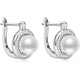 Pearl Diamond Earrings S925 Sterling Silver Natural Women's Pearl Earrings