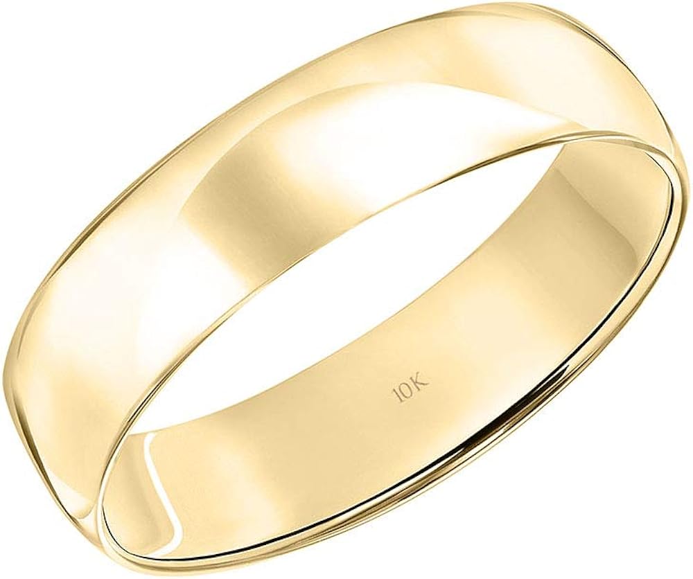 Men’s or Women's 10K Yellow or White Gold 5MM Classic Plain Simple Wedding Band by Brilliant Expressions | 