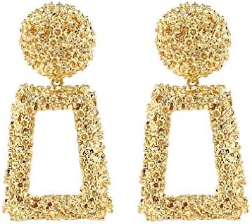 Bohemian Gold Big Drop Earrings Women Statement Geometry Metal Dangle Earrings