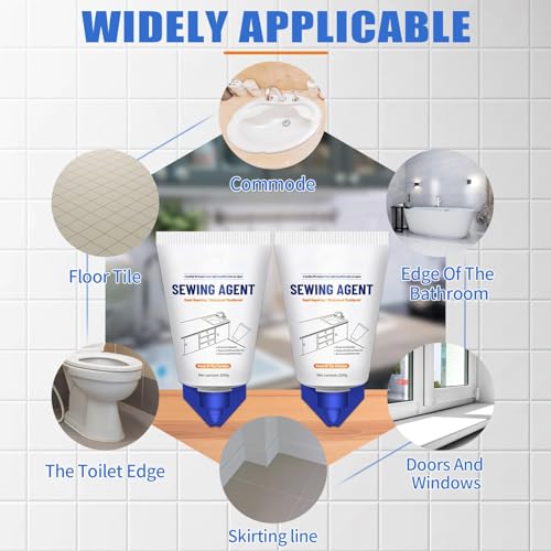 TERRIFI Tile Grout Paint, Cement Crack Filler, Grout Sealer for Shower Tile, Floor Tile, and More - Complete Solution for Filling Cracks and Gaps in Tile Surfaces, Easy and Safe to Use(White)