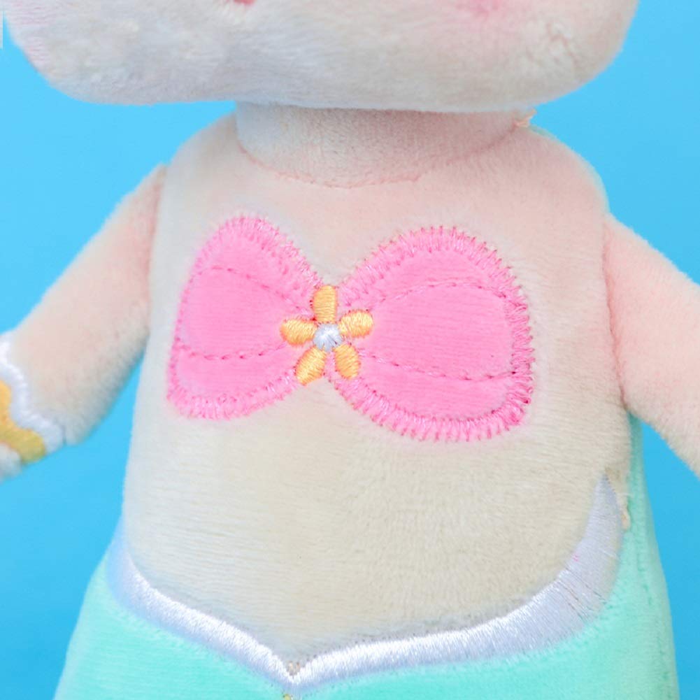 SANDAO MeToo Plush Toys Mermaid Stuffed Animal Toys Angela Plush Rabbit Stuffed Gift Dolls for Kids Children 15 Inch (2 Pack Pink+Green)