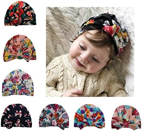 CHSEEA Baby Gift Set - 7PCS Cute Baby Hat Set Elastic Turban Headbands Hair Wraps Hairbands Hair Bow For Toddler Kids Photography Props, Costume, Party #4