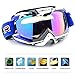 Ubelly Motorcycle Motocross Goggles ATV Racing Goggles Dirt Bike Tactical Riding Motorbike Goggle Glasses, Bendable Windproof Dustproof Scratch Resistant Protective Safety Glasses (Blue)