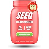 SEEQ Clear Whey Isolate Protein Powder, Watermelon Wave, 22 Servings, 22g Protein Per Serving, Sugar-Free, Keto-Friendly, Soy-Free Clear Protein Powder, Juice-Like Protein