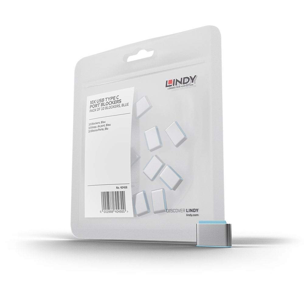 LINDY USB Type C Port Blockers (Without Key) - Pack of 10, Blue โ image 1