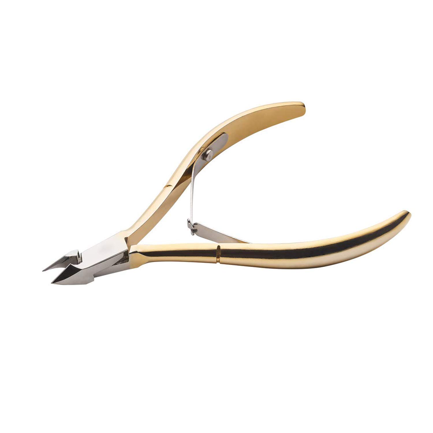 Wohlstand Professional Gold-Plated Carbon Steel Cuticle Nippers,Cuticle Nipper, Professional Cuticle Cutter,Stainless Steel Cuticle Scissor,Double Spring, 6mm Jaw,for Dead Skin and Cuticle Clippers
