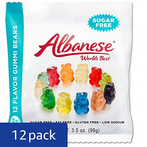 Albanese Sugarfree 12 Flavors Gummi Bears Peg 35 Ounce Pack Of 12 by Garvey Nut and Candy