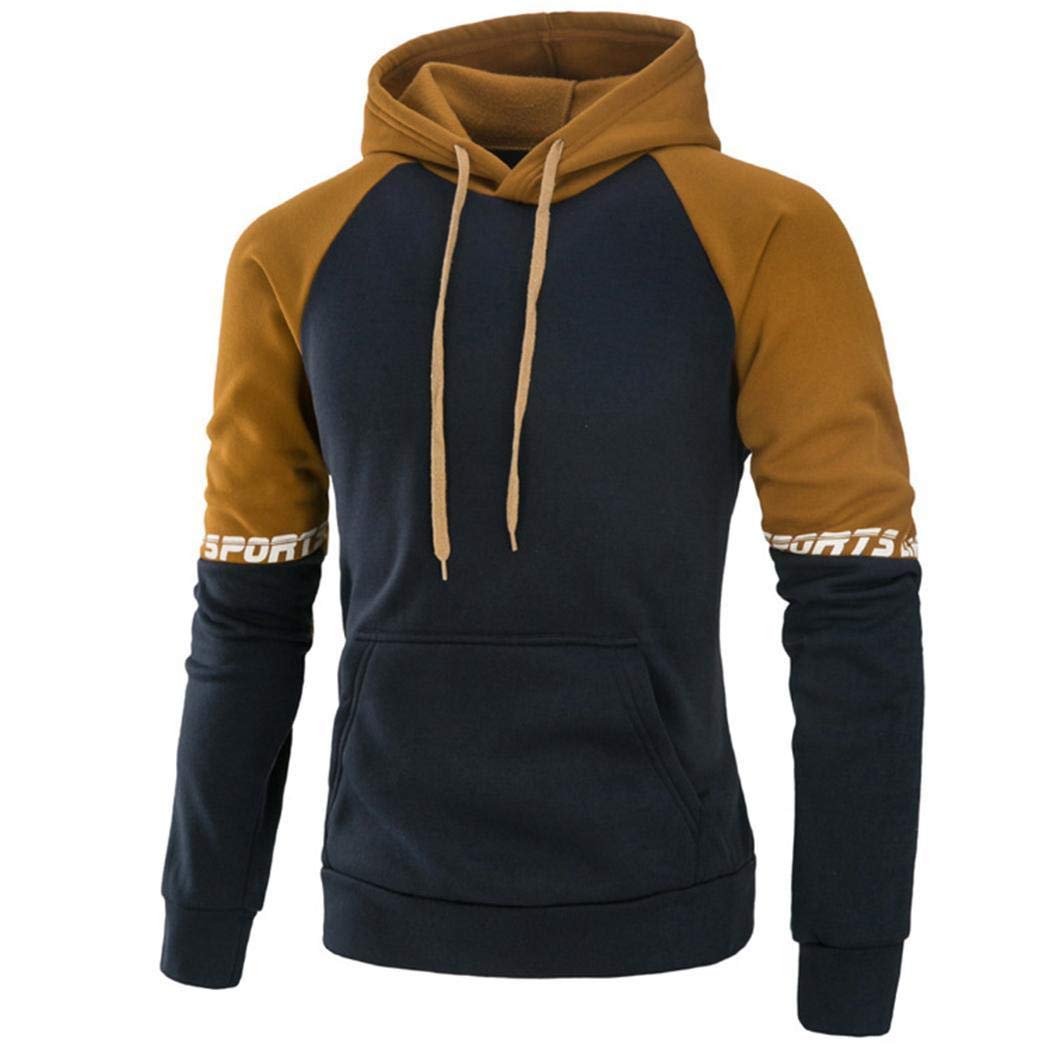 Haonike Sudadera con Capucha Estampada con Letras de Manga Larga con Capucha para Hombres Sudaderas con Capucha