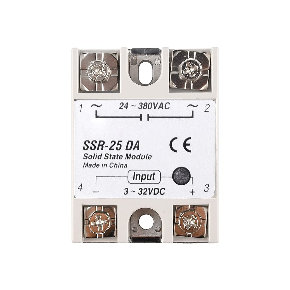 diymore Solid State Relay Module 25A SSR-25DA Input 3-32VDC,Output 24-380VAC