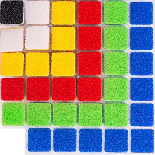 Vkey 150 Pairs Squares Colorful Hook and Loop Squares with Adhesive Back | Heavy Duty ¾" (20 mm) Sticky Pads Best for Home Office Classroom Crafts 6 Colors - Thumbnail 2