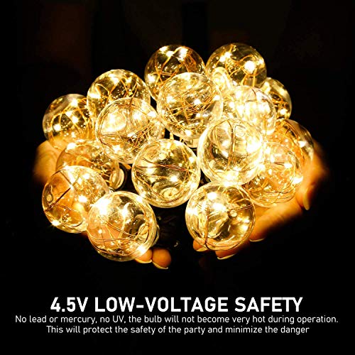 Lichterkette Außen Wasserdicht, Lichterkette Glühbirnen G40 11.7M 30er Globe Birnen mit 1 Ersatzbirnen, Lichterkette… – Bild 4