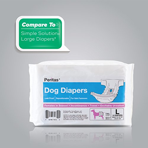 Peritas Disposable Dog Diapers Female Dog Diapers Puppy Diapers, Diapers for Dogs in Heat, or