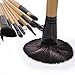 Professional 24 Piece All Natural Makeup Brushes Kit Includes Make Up Brush Leather Organizer Case/Bag - Top Rated Set