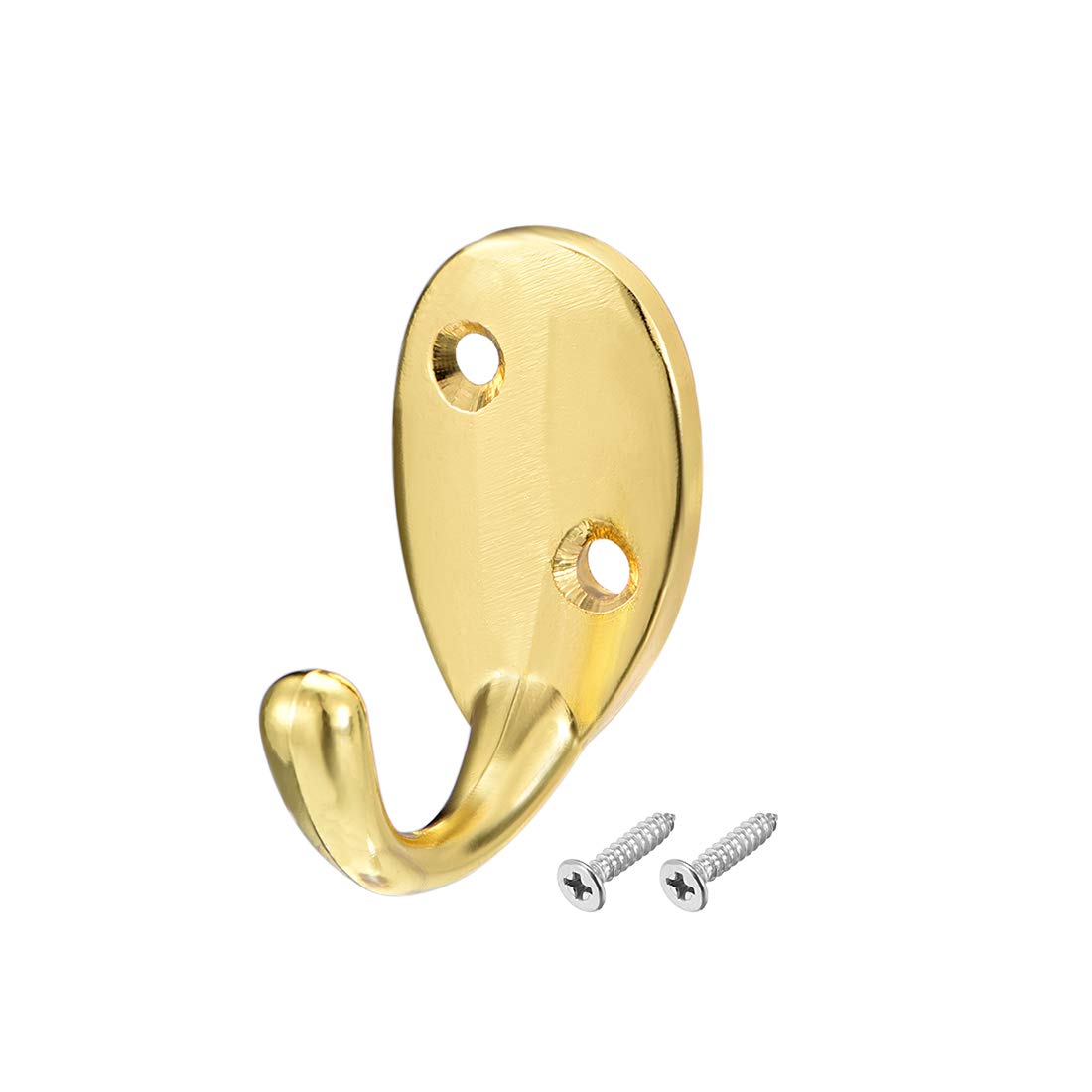 sourcing map 10 Pcs Wall Mounted Hook Robe Hooks Single Coat Hanger, Zinc Alloy, Gold Tone