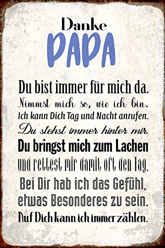 Schatzmix Danke Papa Du Bist Immer Für Mich Dasuße Metal Sign Deko