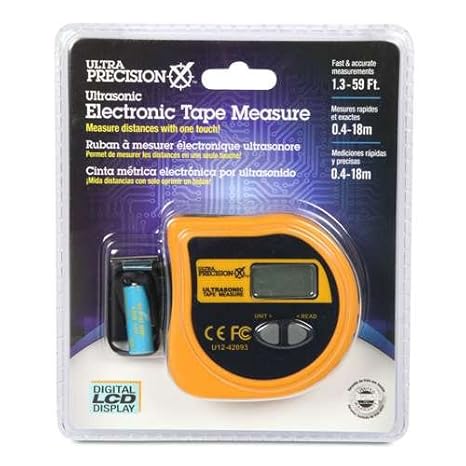 Ultra Precision X Ultrasonic Electronic Tape Measure - 1.3-59FT, Digital LCD Display - - Amazon.com