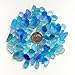 Sea Glass Beads/Beach Glass Beads for Jewelry Making (Small Size / 8-12 mm, Multicolored Blue Cobalt Aqua Purple-Blue Mix, Not Drilled) (100 Pieces)