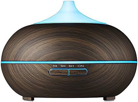 Kumiba 250ml Aromatherapy Essential Oil Diffuser with Wood Grain Changeable LED Light Humidifier Ultrasonic Cool or Warm Mist Suitable for Baby Old and All Age Range (250ml)
