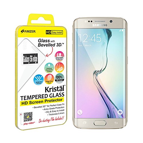 Amzer Kristal Tempered Glass HD Edge-2-Edge Clear Screen Protector for Samsung…