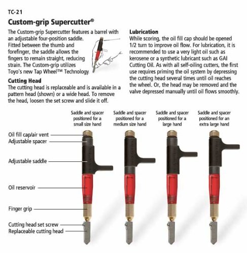 Custom-grip Supercutter - Glass Cutter - Assorted Colors