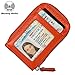 Noedy RFID Blocking Credit Card Case Organizer Genuine Leather Zip-Around Security Wallet Orange