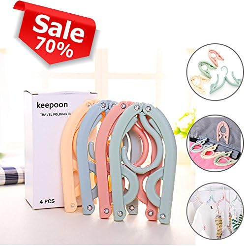 Portable Folding Travel Hangers, Foldable and Adjustable Clothes Hangers Drying Rack for Traveling [4 pack]