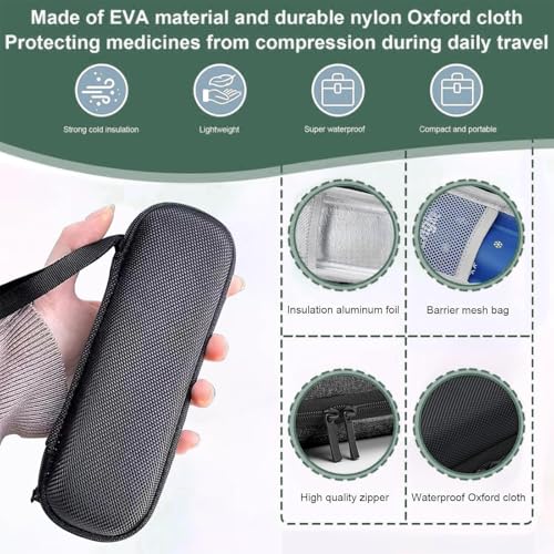 Insulin Pen Cooler Travel Case Insulin Pen Portable Medical Cooler Bag Insulin Cooler Case for Diabetes and Other Diabetic Supplies for Daily Life Trip,No ice packs (Blue)
