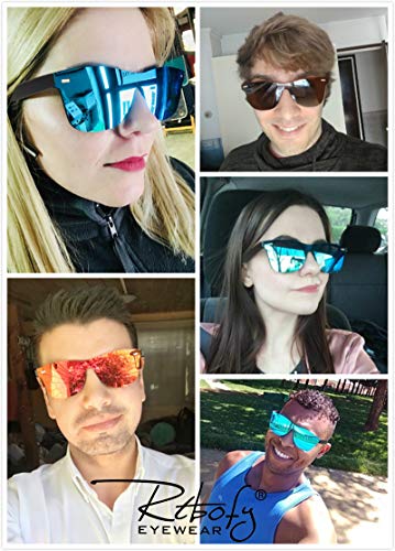 Rimless Mirrored Lens One Piece Sunglasses UV400 Protection for Women Men(Pink)