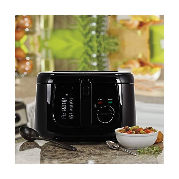 LIVIVO Electric 2.5L Deep Fat Countertop Fryer Non-Stick Coating, Internal Mesh Basket with Safety Handle and Viewing…