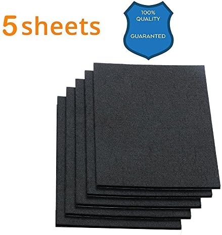 Lovelye Premium Large Furniture Felt Pads (5 Piece) 8.26"x11.8"x0.2" Heavy Duty Felt Sheets DIY shape Furniture Accessories Rectangle Chair,Table Leg To Protect Hardwood Floors (Black)