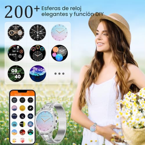 ZKCREATION Women's Smart Watch with Calls and WhatsaApp – Women's Smartwatch with Blood Pressure Heart Rate Monitor Activity Bracelet with Sleep Monitor 20 Sports Mode Bracelet Watch Gifts for Women